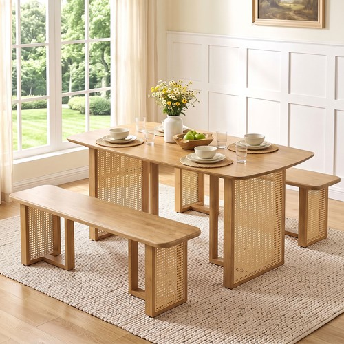 Solid rubber wood dining - 55",